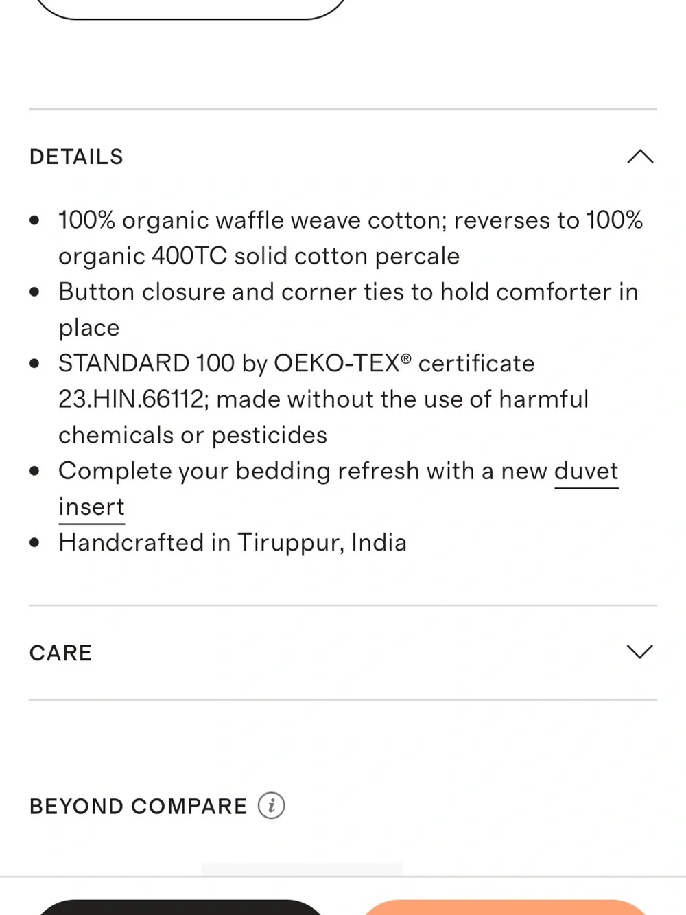 Quince Twin Luxe Honeycomb Duvet Cover  Organic Undyed Natural